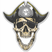 HALLOWEEN Piratenschädel Aufkleber (Vorderseite)