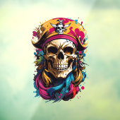 Halloween-Piratenschädel Fensteraufkleber (Blatt 3)