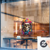 Halloween-Piratenschädel Fensteraufkleber (Café-Fenster)
