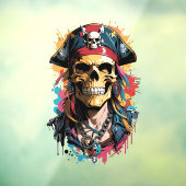 Halloween-Piratenschädel Fensteraufkleber (Blatt 3)