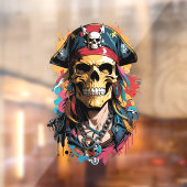 Halloween-Piratenschädel Fensteraufkleber (Blatt 2)