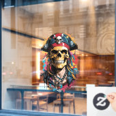 Halloween-Piratenschädel Fensteraufkleber (Café-Fenster)