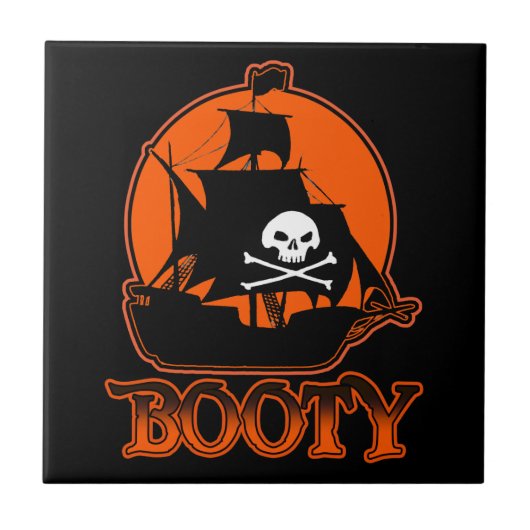 Halloween-Piratenschatz Fliese (Vorderseite)