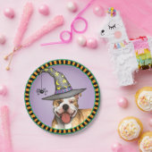 Halloween Pit Bull Paper Plate Pappteller (Party)
