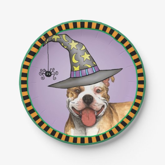 Halloween Pit Bull Paper Plate Pappteller (Vorderseite)