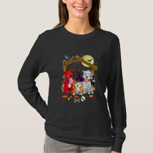 Halloween Pitbull Hexenkürbis Mummy Pitbull Dog T-Shirt