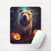 Halloween Pitbull mit Pumpkins Beängstigend Mousepad (Mit Mouse)