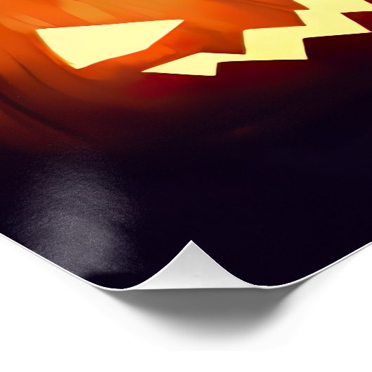 Halloween Pitbull mit Pumpkins Beängstigend Poster (Ecke)