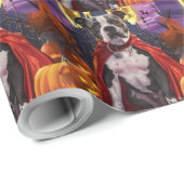 Halloween Pitbull Vampire Pumpkins Beängstigend Geschenkpapier (Rolleneckpunkt)