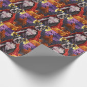 Halloween Pitbull Vampire Pumpkins Beängstigend Geschenkpapier (Ecke)