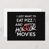 Halloween Pizza Funny Horror Movie Postkarte (Vorne/Hinten)