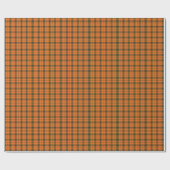 Halloween Plaid – Bold Orange & Black Tartan Geschenkpapier (Flach)