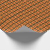 Halloween Plaid – Bold Orange & Black Tartan Geschenkpapier (Ecke)