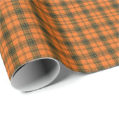 Halloween Plaid – Bold Orange & Black Tartan Geschenkpapier (Rolleneckpunkt)