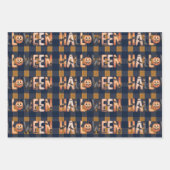 Halloween Plaid Pumpkin Geschenkpapier Set (Vorderseite 3)