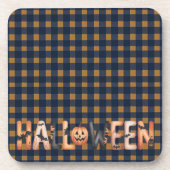 Halloween Plaid Pumpkin Getränkeuntersetzer (Vorderseite)