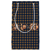 Halloween Plaid Pumpkin Kleine Geschenktüte (Vorderseite)