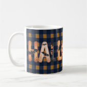 Halloween Plaid Pumpkin Typography Kaffeetasse (Links)