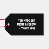 Halloween Playful White Ghost Black Festive  Geschenkanhänger (Rückseite Horizontal)