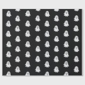 Halloween Playful White Ghost Black Festive  Geschenkpapier (Flach)