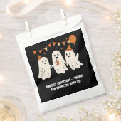 Halloween Playful White Ghost Black Festive  Geschenktütchen (Ausgeschnitten)
