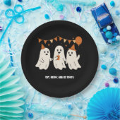 Halloween Playful White Ghost Black Festive  Pappteller (Party)