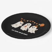 Halloween Playful White Ghost Black Festive  Pappteller (Schrägansicht)