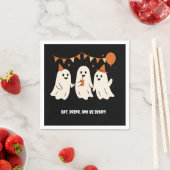 Halloween Playful White Ghost Black Festive  Serviette (Beispiel)