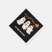 Halloween Playful White Ghost Black Festive  Serviette (Ecke)