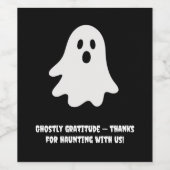 Halloween Playful White Ghost Black Festive  Weinetikett (Einzelnes Label)