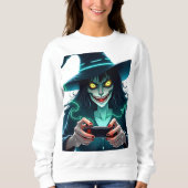 Halloween PlayStation Gaming - Spooky PS5 Hexenko Sweatshirt (Vorderseite)