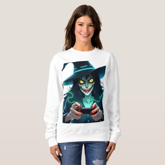 Halloween PlayStation Gaming - Spooky PS5 Hexenko Sweatshirt (Vorne ganz)