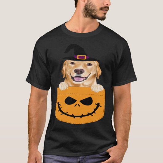 Halloween Pocket Yellow Labrador Retriever Jack O  T-Shirt (Vorderseite)