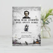Halloween Poe Einladung (Stehend Vorderseite)