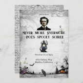 Halloween Poe Einladung (Vorne/Hinten)