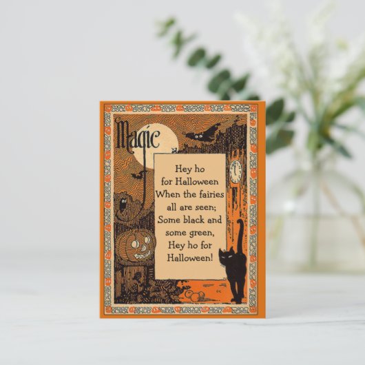 Halloween-Poem-Karte mit anpassbarem Text Postkarte (Stehend Vorderseite)