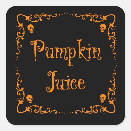 Halloween Poingredients Pumpkin Juice Quadratischer Aufkleber (Vorderseite)