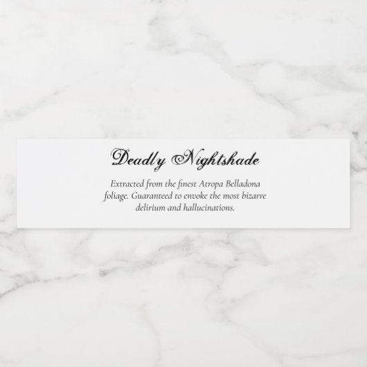 Halloween Poison Deadly Nightshade Wasserflaschenetikett (Einzelnes Label)