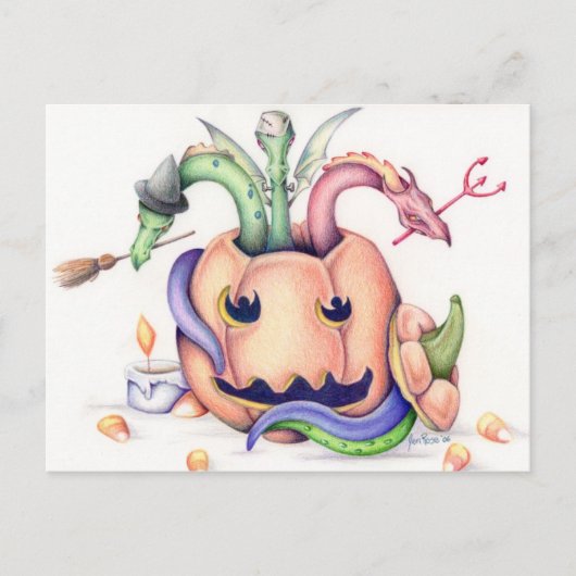 Halloween-Pokerkarte Postkarte (Vorderseite)