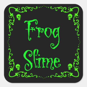 Halloween Poliermittel Frosch Slime Quadratischer Aufkleber