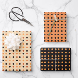 Halloween Polka Dot Pattern Geschenkpapier Set