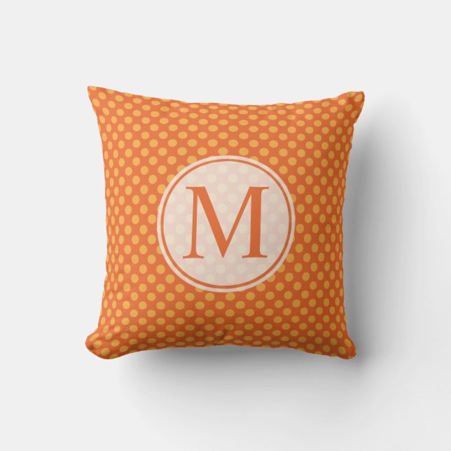 Halloween Polka Dots Monogram | Dekokissen (Vorderseite)