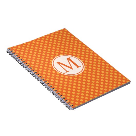 Halloween Polka Dots Monogram | Gästebuch Notizblock (Rechte Seite)
