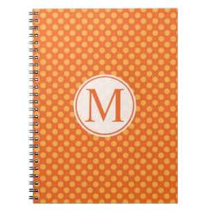 Halloween Polka Dots Monogram   Gästebuch Notizblock