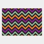 Halloween Polka Dots, Streifen und Zickzack Geschenkpapier Set (Vorderseite 3)