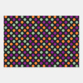 Halloween Polka Dots, Streifen und Zickzack Geschenkpapier Set (Vorderseite)