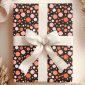 Halloween Polka Punkte in Rosa, Orange und Schwarz Geschenkpapier