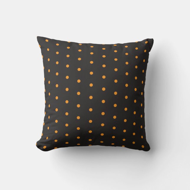 Halloween Polka Punkte schwarz und orange Kissen (Vorderseite)