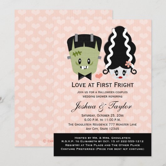 Halloween Polterabend Einladungen (Vorne/Hinten)