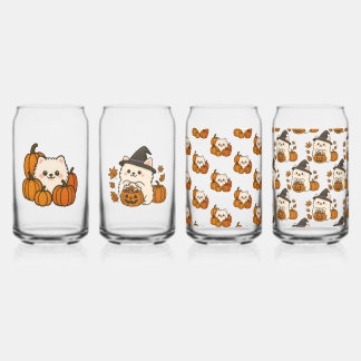 Halloween Pomeranians – Set van 4 Glazen Dosenglas